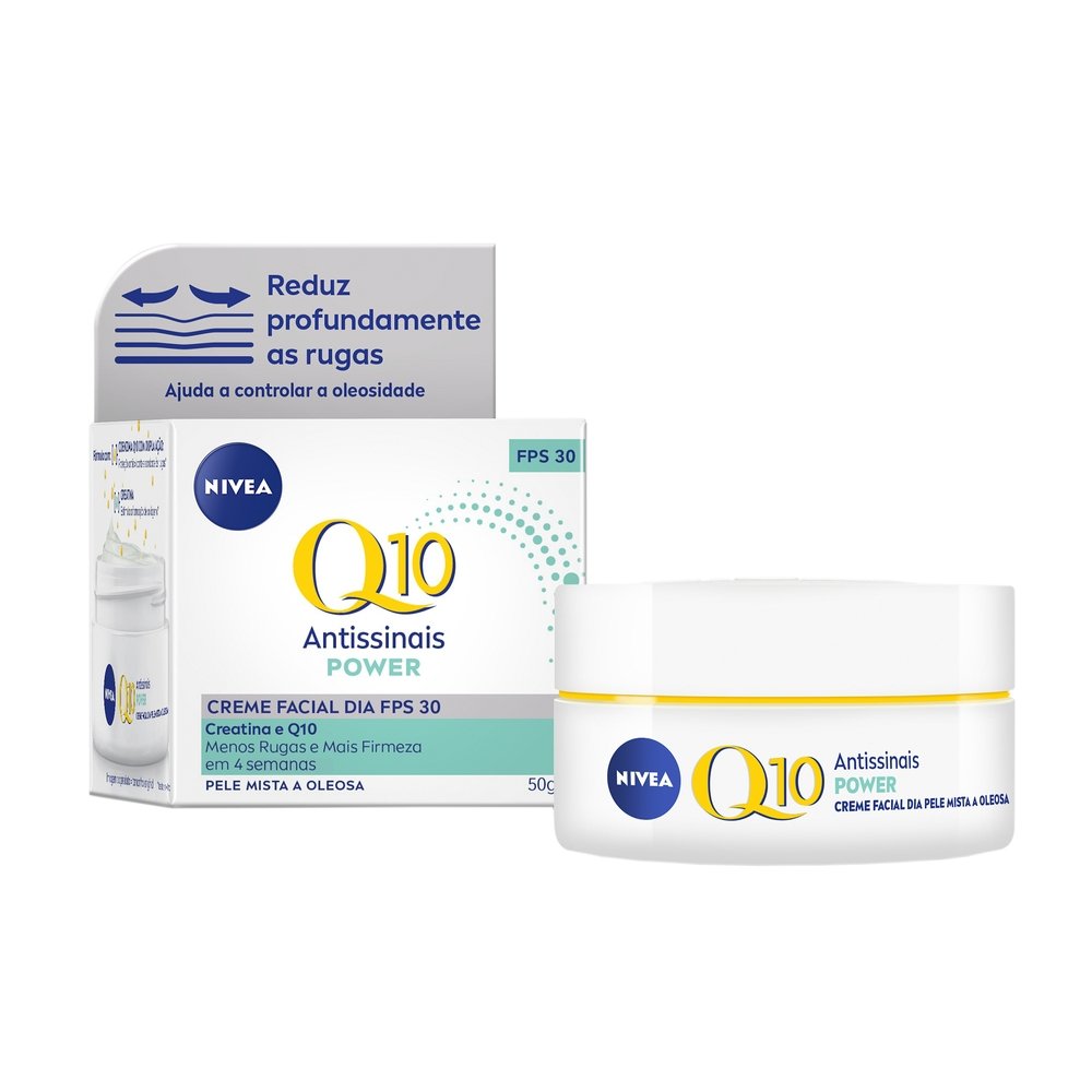 Creme Facial Antissinais Nivea Q10 Power Dia Fps 30 Pele Mista A Oleosa 50g  - PanVel Farmácias