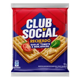 BISCOITO SALGADO CLUB SOCIAL RECHEADO QUEIJO, TOMATE E MANJERICÃO 106G