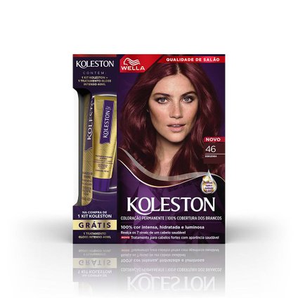 KIT KOLESTON TINTURA 46 BORGONHA + TRATAMENTO GLOSS INTENSIVO