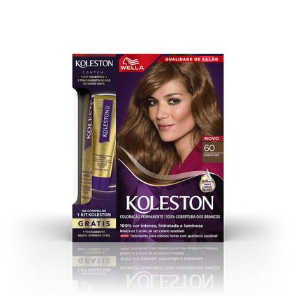 KIT KOLESTON TINTURA 60 LOURO ESCURO + TRATAMENTO GLOSS INTENSO