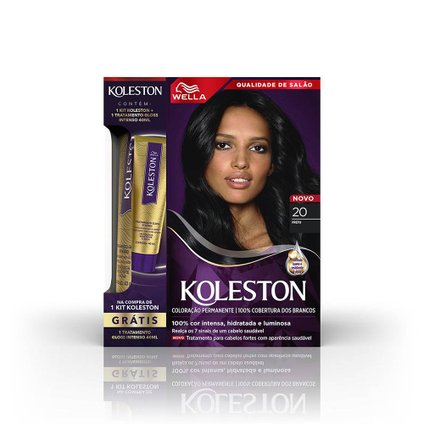 KIT KOLESTON TINTURA 20 PRETO + TRATAMENTO GLOSS INTENSO