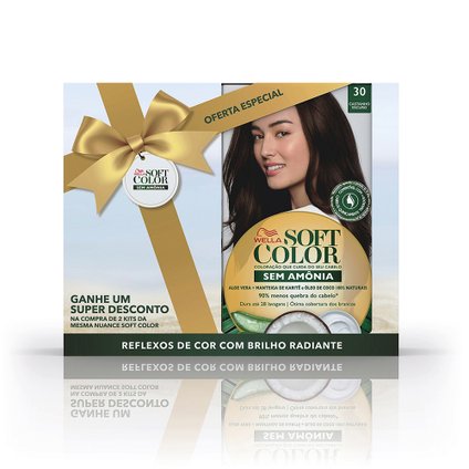 KIT TINTURA SOFT COLOR 30 CASTANHO ESCURO COM 2 UNIDADES