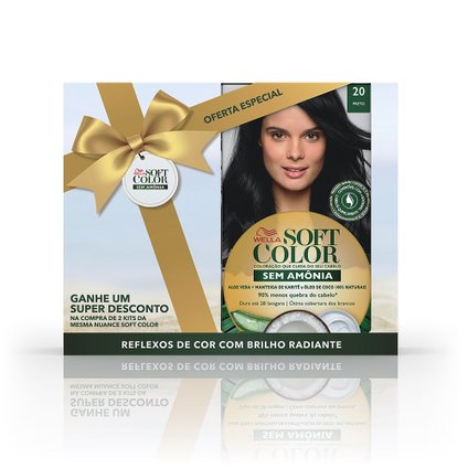 KIT TINTURA SOFT COLOR 20 PRETO COM 2 UNIDADES