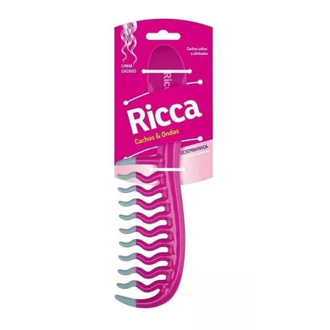 Pente Para Cabelo Ricca Cachos E Ondas Pink