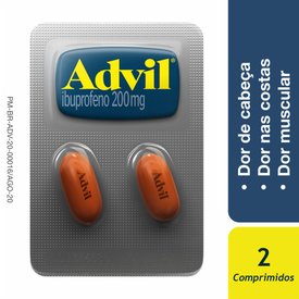 ADVIL 200MG ANALGÉSICO PARA ALÍVIO DAS DORES BLISTER COM 2 COMPRIMIDOS