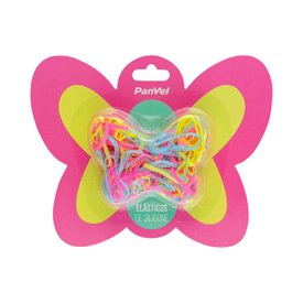 ELÁSTICO DE SILICONE COLORIDO COLEÇÃO INFANTIL PANVEL ACESSÓRIOS COM 100 UNIDADES