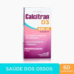 Calcitran D3 400ui Cálcio Citrato Malato Com Vitamina D 60 Comprimidos
