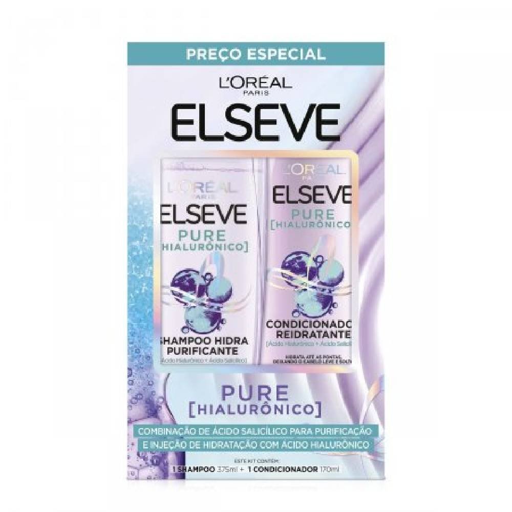 Kit Elseve Pure Hialurônico Shampoo 375 Ml + Condicionador 170 Ml