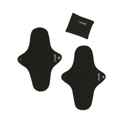 Kit De Absorventes Reutilizáveis Herself Preto Com 3 Tamanhos