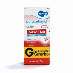 Paracetamol Infantil 100mg/ml Gotas Com Seringa 15ml Ems Genérico