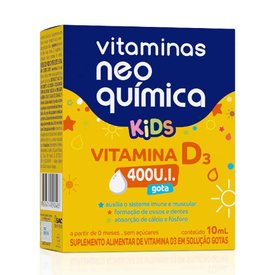 VITAMINAS KIDS VITAMINA D3 NEO QUÍMICA GOTAS 400UI 10ML