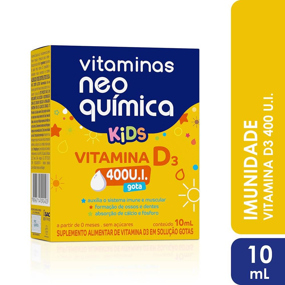 Vitamina D Neo Química D3 Gotas 400 Ui 10ml