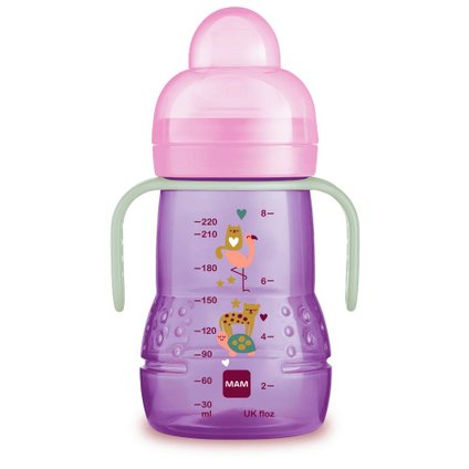 COPO DE TRANSIÇÃO MAM TRAINER NIGHT ROSA 220ML