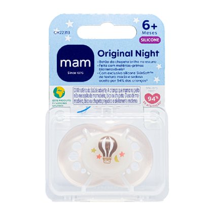CHUPETA MAM NIGHT NEUTRA 6 MESES + COM 1 UNIDADE