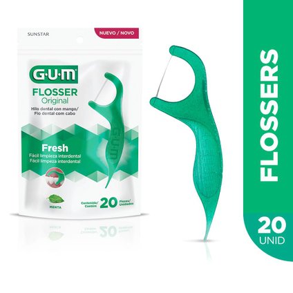 FIO DENTAL GUM FLOSSERS ORIGINAL COM 20 UNIDADES