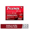 TYLENOL DC MÚLTIPLAS DORES PARACETAMOL 1G + CAFEÍNA 130MG 20 COMPRIMIDOS
