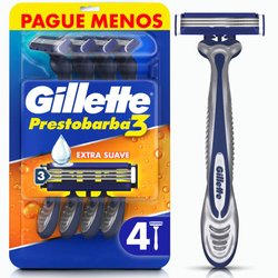 Aparelho De Barbear Descartável Gillette Prestobarba3 4 Unidades