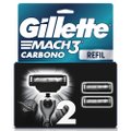 CARGA PARA APARELHO DE BARBEAR GILLETTE MACH3 CARBONO COM CARVÃO 2 UNIDADES