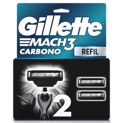 Carga Para Aparelho De Barbear Gillette Mach3 Carbono Com Carvão 2 Unidades