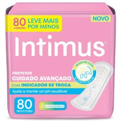 Protetor Diário Intimus Com Indicador De Troca - 80 Unidades