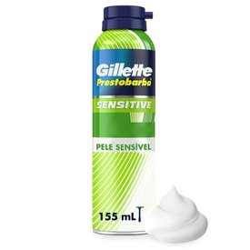 ESPUMA DE BARBEAR GILLETTE PRESTOBARBA SENSTIVE 155ML