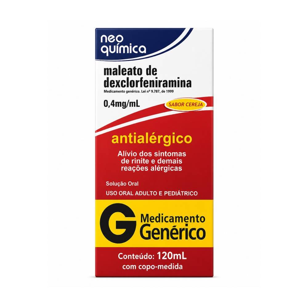 Maleato Dexclorfeniramina 0,4mg/ml 120ml Neoquímica Genérico