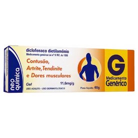 DICLOFENACO DIETILAMONIO 11,6MG/G GEL 60G NEO QUÍMICA GENERICO