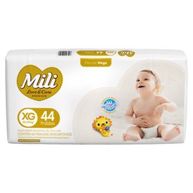 FRALDA MILI LOVE & CARE MEGA XG COM 44 UNIDADES