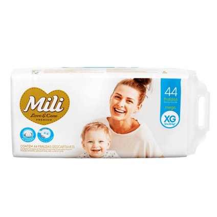 FRALDA MILI LOVE & CARE MEGA XG COM 44 UNIDADES