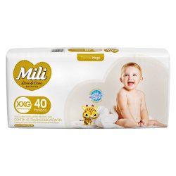 Fralda Mili Love Care Mega Xxg Com 40 Unidades