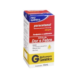 PARACETAMOL 200MG/ML GOTAS 15ML NEOQUÍMICA GENÉRICO