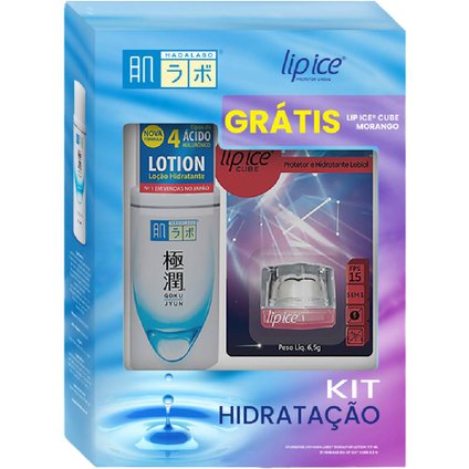 KIT HADA LABO HIDRATANTE FACIAL 170ML GANHE PROTETOR LABIAL LIP ICE CUBE