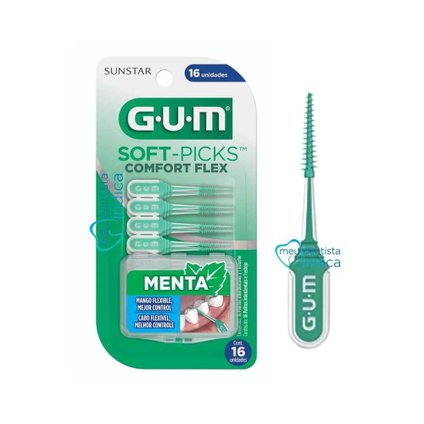 ESCOVA INTERDENTAL GUM SOFT PICKS COMFORT FLEX MINT 16 UNIDADES