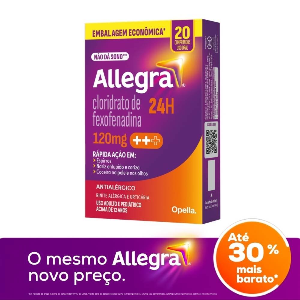 Antialérgico Allegra 120mg 20 Comprimidos