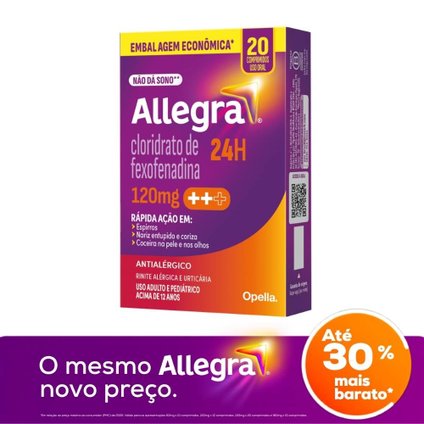 ANTIALÉRGICO ALLEGRA 120MG 20 COMPRIMIDOS