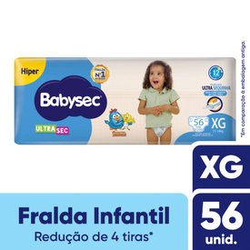 FRALDA BABY SEC ULTRA HIPER XG COM 56 UNIDADES