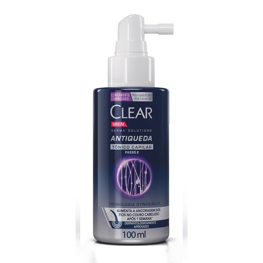 Tônico Capilar Clear Men Derma Solution Antiqueda Com 100ml