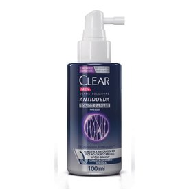 TÔNICO CAPILAR CLEAR MEN DERMA SOLUTION ANTIQUEDA COM 100ML