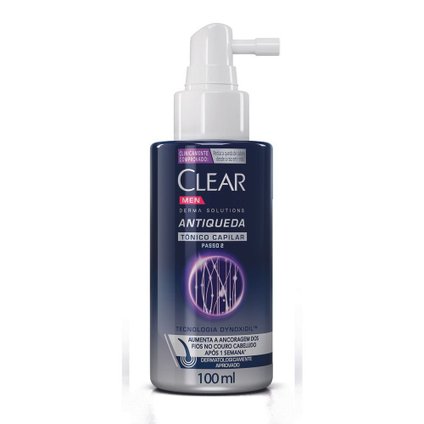 TÔNICO CAPILAR CLEAR MEN DERMA SOLUTION ANTIQUEDA COM 100ML