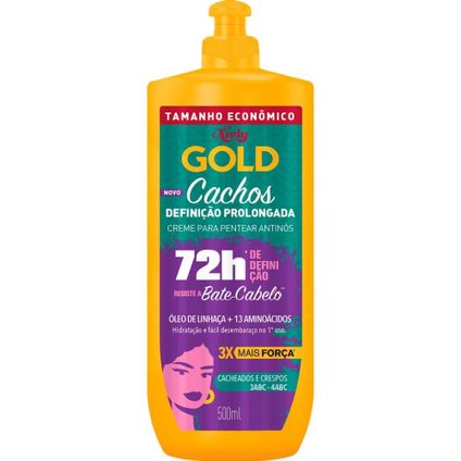 CREME PARA PENTEAR NIELY GOLD CACHOS DEFINIÇÃO PROLONGADA  500ML