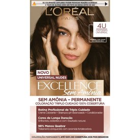 TINTURA IMEDIA EXCELLENCE LOREAL PARIS PERMANENTE SEM AMÔNIA 4U CASTANHO UNIVERSAL