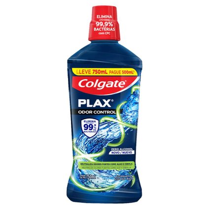 ENXAGUATÓRIO BUCAL COLGATE PLAX ODOR CONTROL SEM ALCOOL 750ML