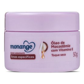 CREME HIDRATANTE MONANGE ÁREAS ESPECÍFICAS COM ÓLEO DE MACADÂMIA E VITAMINA E 50G