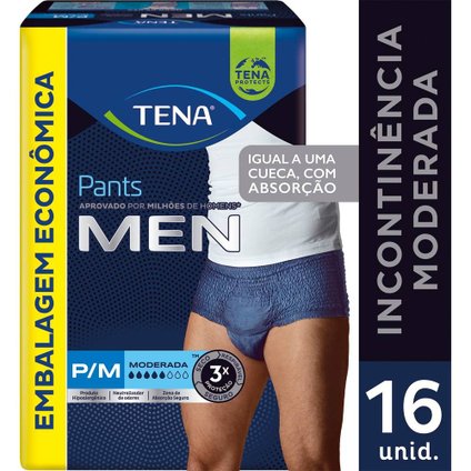 ROUPA INTIMA TENA PANTS MEN P/M 16 UNIDADES