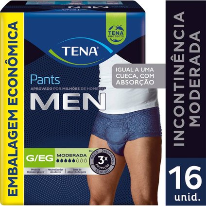 ROUPA INTIMA TENA PANTS MEN G/EG 16 UNIDADES