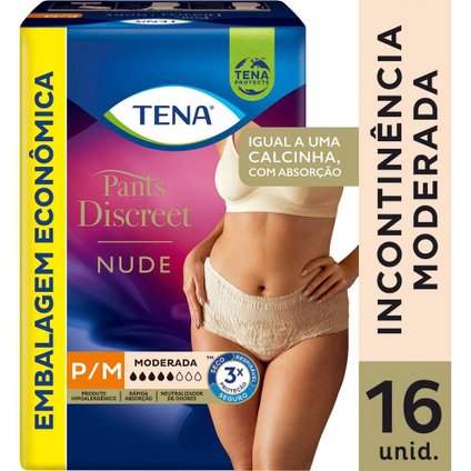 ROUPA INTIMA TENA PANTS DISCREET NUDE P/M 16 UNIDADES