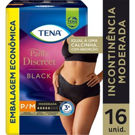 ROUPA INTIMA TENA PANTS DISCREET BLACK P/M 16 UNIDADES