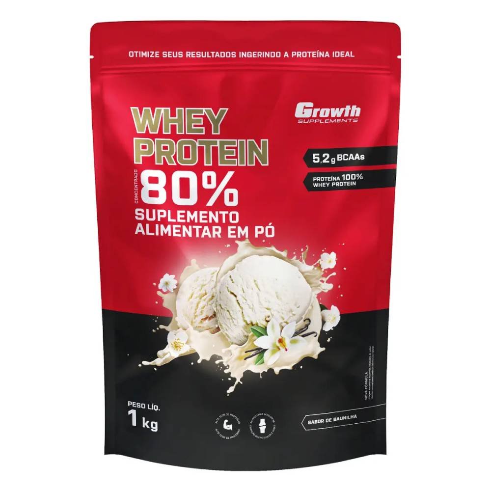Whey Protein Growth Concentrado Baunilha 1kg