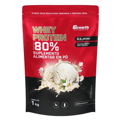 WHEY PROTEIN GROWTH CONCENTRADO BAUNILHA 1KG