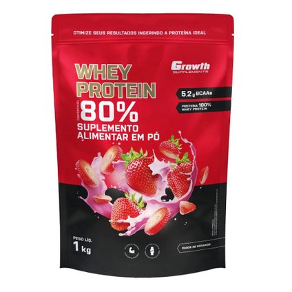 WHEY PROTEIN CONCENTRADO GROWTH MORANGO 1KG